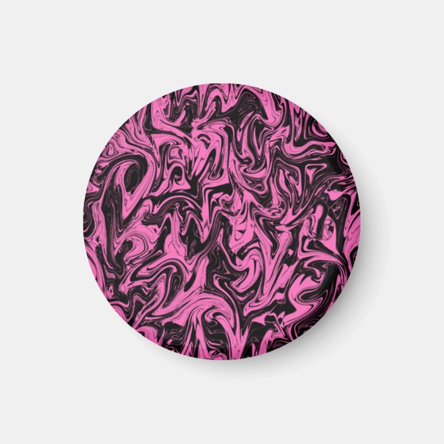Imán Magenta y Black Swirl (Frente)