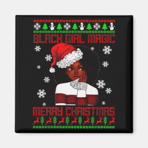 Imán Magia de Chica Negra Navidad Fea Africana American