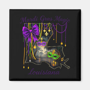 Imán Magia de Mardi Gras Máscara de Carnaval de Louisia