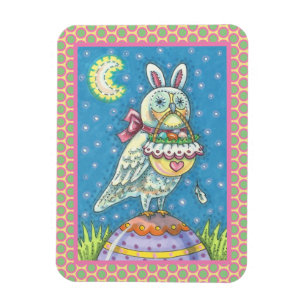 IMÁN MAGIC OWL & EASTER BASKET, FESTIVAL BIRD MAGNET