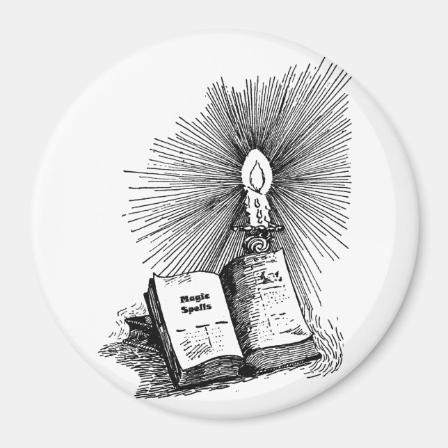 Imán Magic Spells Book Candle Witchcraft (Frente)