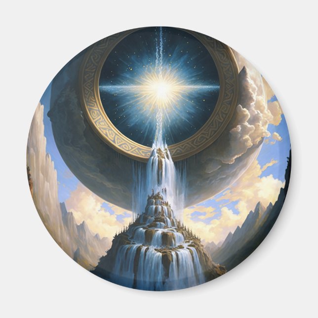 Imán Magic Waterfall Surreal Fantasy Art (Frente)