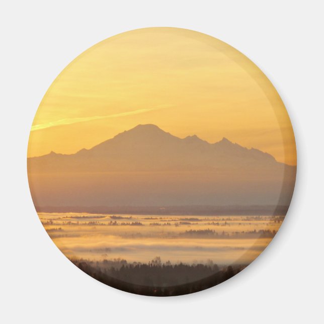 Imán Mágica de la montaña de la mañana. (Frente)