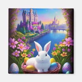 Imán Magical landscape with rabbit and magical castles