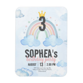 Imán Magical Rainbow Birthday Invitation