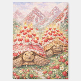 Imán Magical Strawberry land with birthday cake turtles