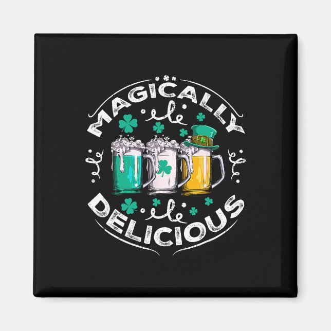 Imán Mágicamente Delicioso Día de San Patricio Bebiendo (Frente)