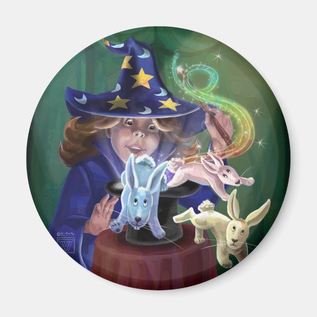 Imán Magician sacando conejos de un Gorra (Frente)