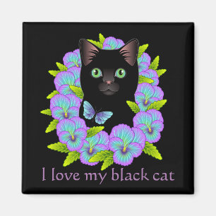 Imán mágico de la buena suerte del gato negro -