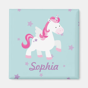 Imán mágico personalizado rosa lindo del unicorn