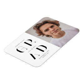 Imán magn de invitación de graduación de guiones modern