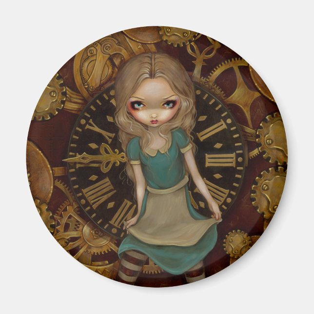 Imán Magnate "Alicia en el reloj" (Frente)