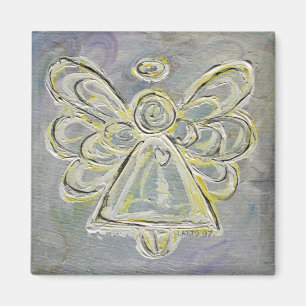 Imán Magnate Ángel de Luz Blanca y Plata