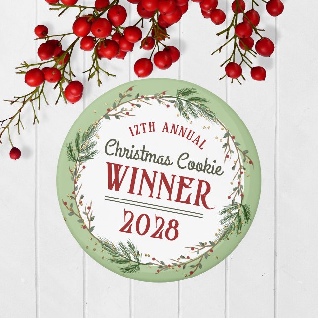 Imán Magnate anual del premio ganador de concurso de va (Christmas Holiday Competition Prize Magnet for the Winner. Great for Cookie & Sweater Contests!)