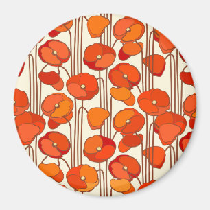 Imán Magnate Art Nouveau Poppies