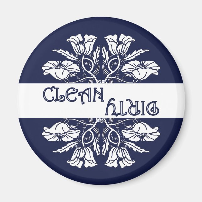 Imán Magnate Art Nouveau Poppy Dishlavavajillas (Frente)