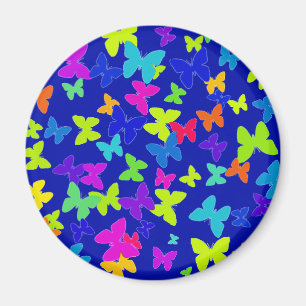Imán Magnate azul de mariposas brillante