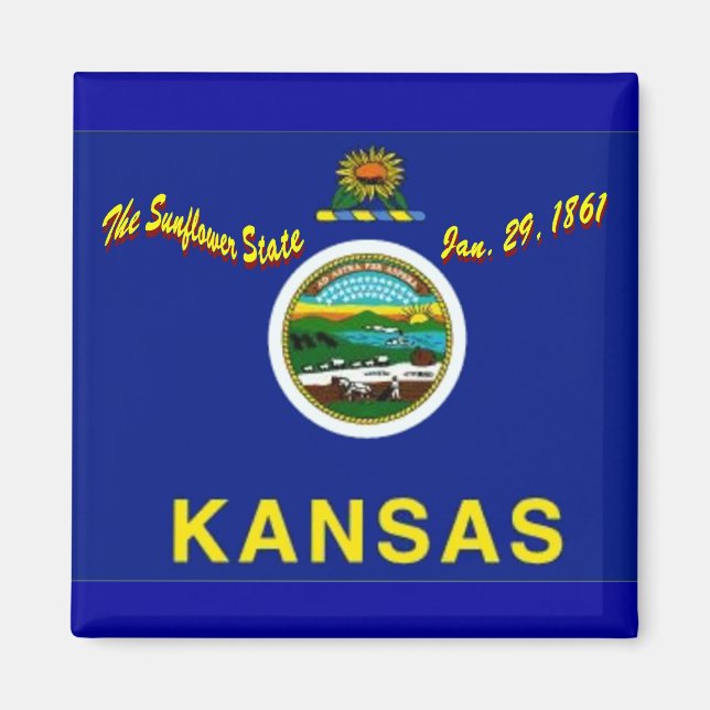Imán Magnate Bandera de Kansas (Frente)