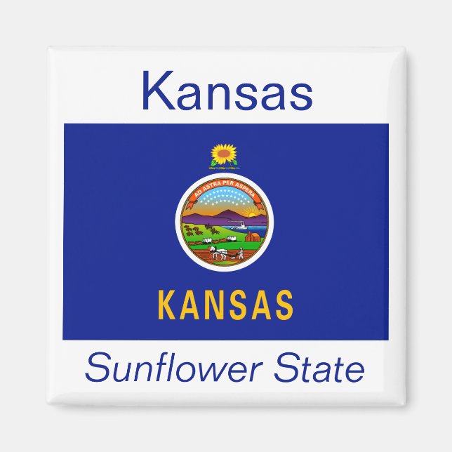 Imán Magnate Bandera de Kansas (Frente)
