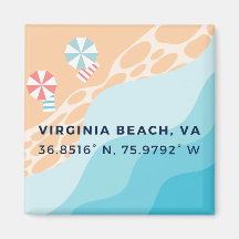 Magnate botón - Coordenadas de Virginia Beach, VA