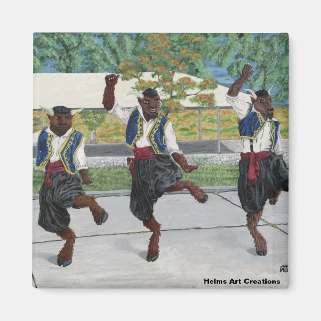 Imán Magnate botón de baile de minotaurs griegos (Frente)