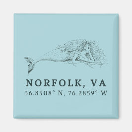 Imán Magnate botón de la sirena - Coordenadas de Norfol