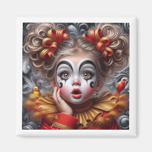 Imán Magnate Chica de payaso caprichoso - Delicioso y ú