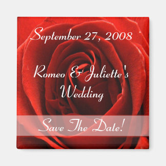 Imán Magnate clásico de Invitación de Boda de rosa roja