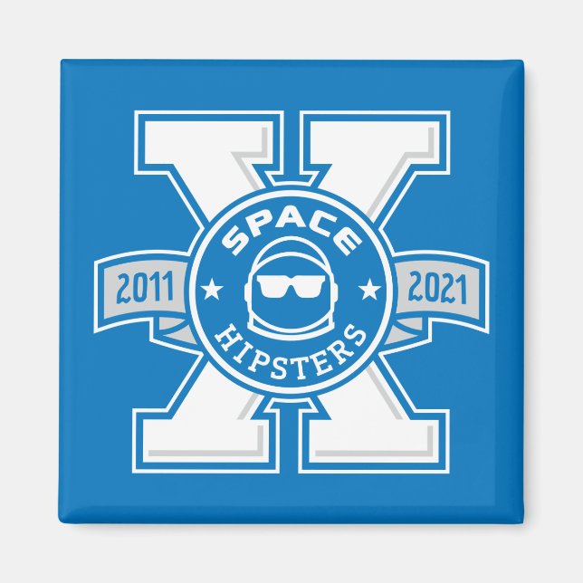 Imán Magnate con el logotipo Space Hipsters® X de 2" (Frente)