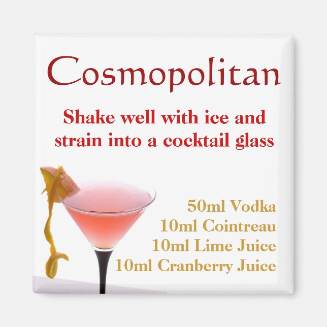 Imán Magnate Cosmopolitan Cocktail Recipe (Frente)