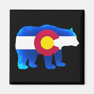 Imán Magnate cuadrado de neón de bandera de Colorado