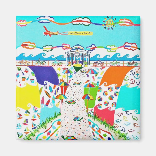 Imán Magnate cuadrado de Sea Isle Promenade (Frente)