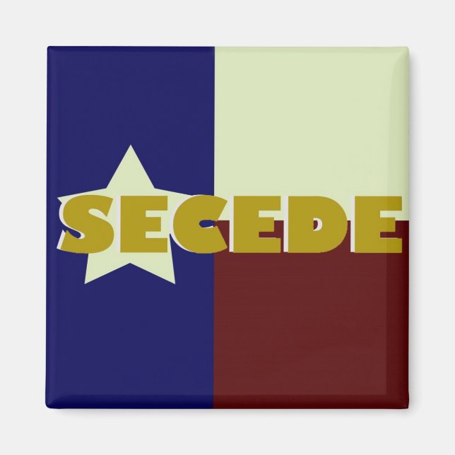 Imán Magnate cuadrado SECEDE de Texas (Frente)