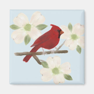 Imán Magnate de acuarela Cardinal y Dogwood