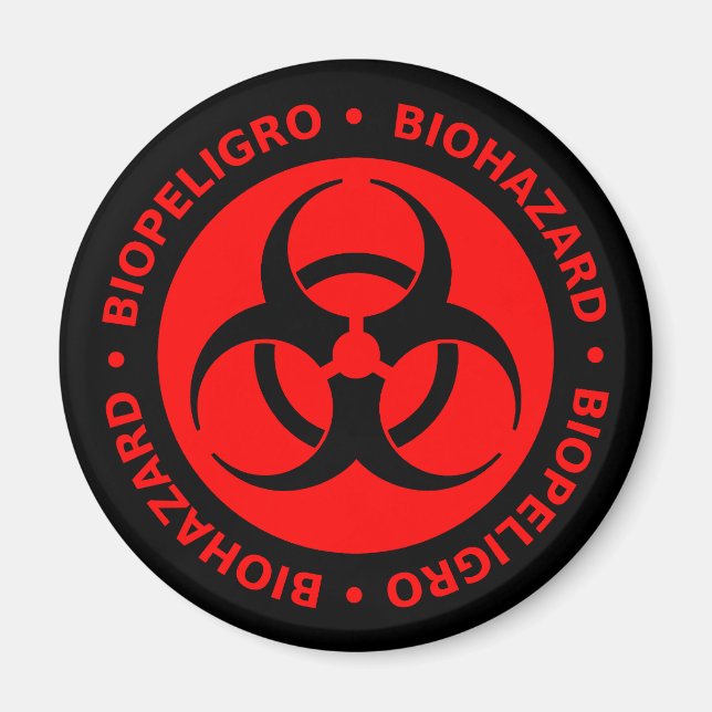 Imán Magnate de advertencia sobre peligros de biorriesg (Frente)