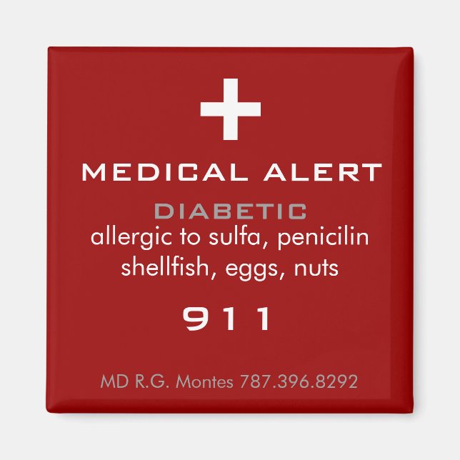 Imán Magnate de alerta médica (Frente)