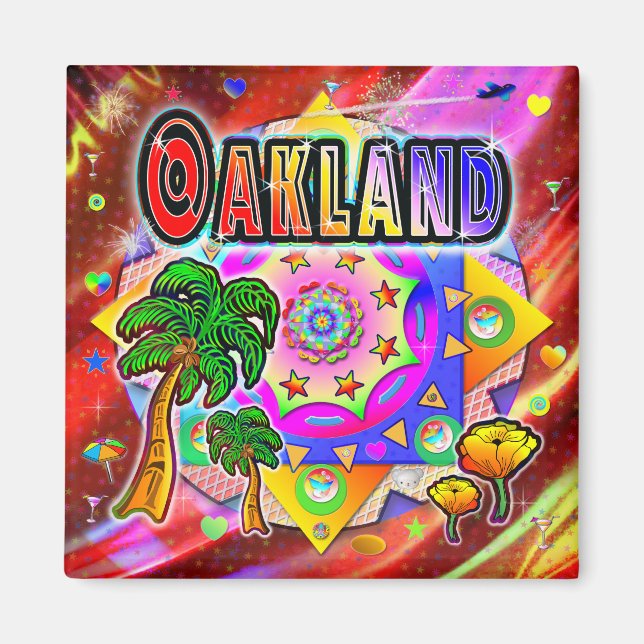Imán Magnate de amigos tropicales de Oakland (Frente)
