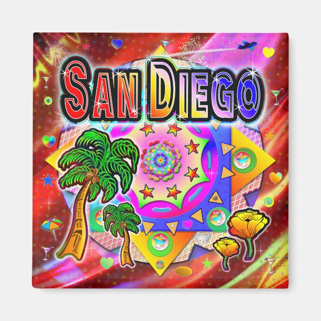 Imán Magnate de amigos tropicales de San Diego (Frente)