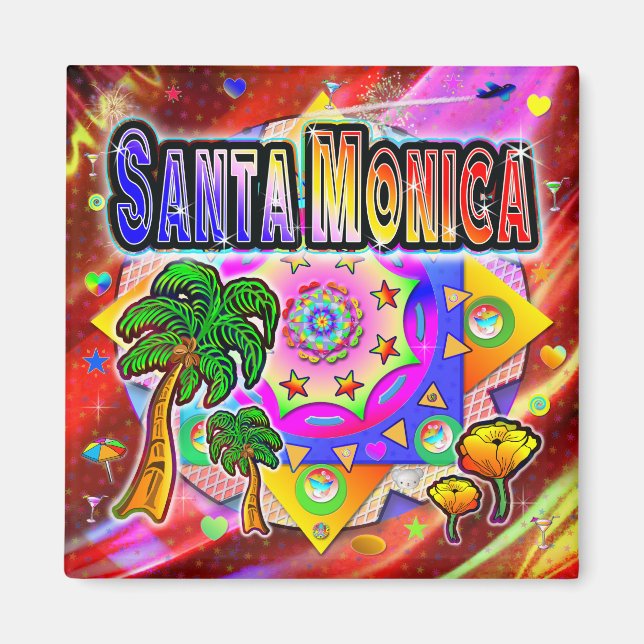 Imán Magnate de amigos tropicales de Santa Mónica (Frente)