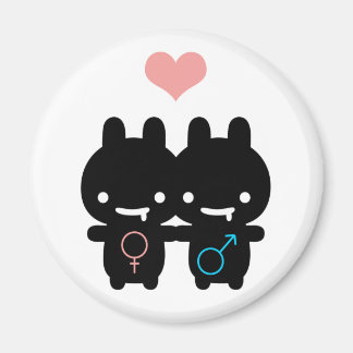 Imán Magnate de amor para conejo negro (blanco)