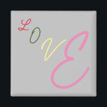 Imán Magnate de amor tipográfico<br><div class="desc">Magnet con amor a la palabra en letras coloridas</div>