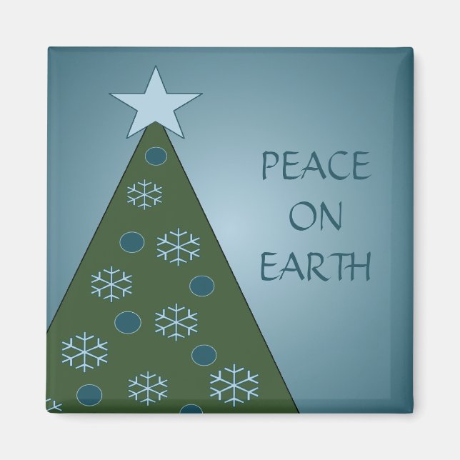 Imán Magnate de Árbol de Navidad Azul Pacífico (Frente)