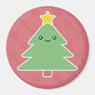 Imán Magnate de árbol navideño de Kawaii