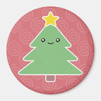 Imán Magnate de árbol navideño de Kawaii