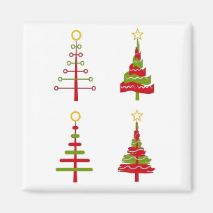 Imán Magnate de árboles navideños de arte moderno
