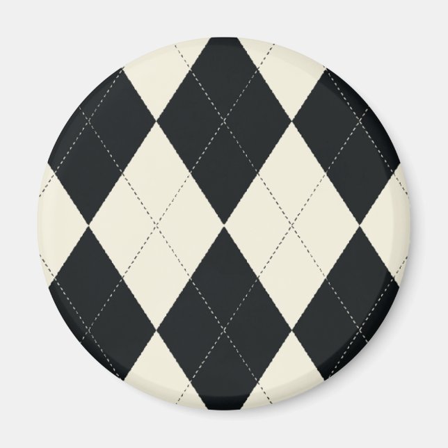 Imán Magnate de arglos blancos y negros (Frente)