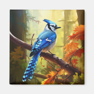 Imán Magnate de arte de Jay Bird azul