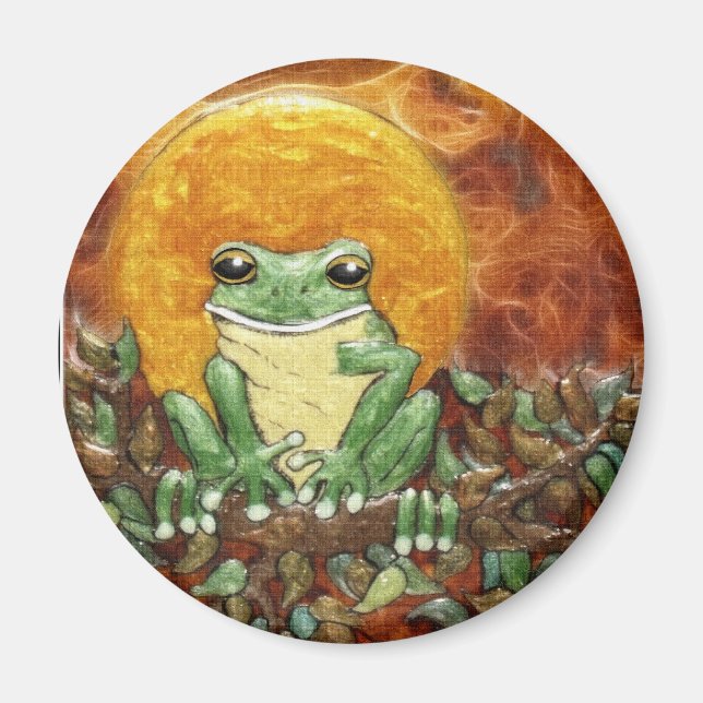 Imán Magnate de arte de rana de árbol de Sun Frog (Frente)