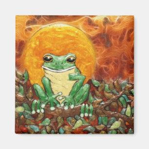 Imán Magnate de arte de rana de árbol de Sun Frog