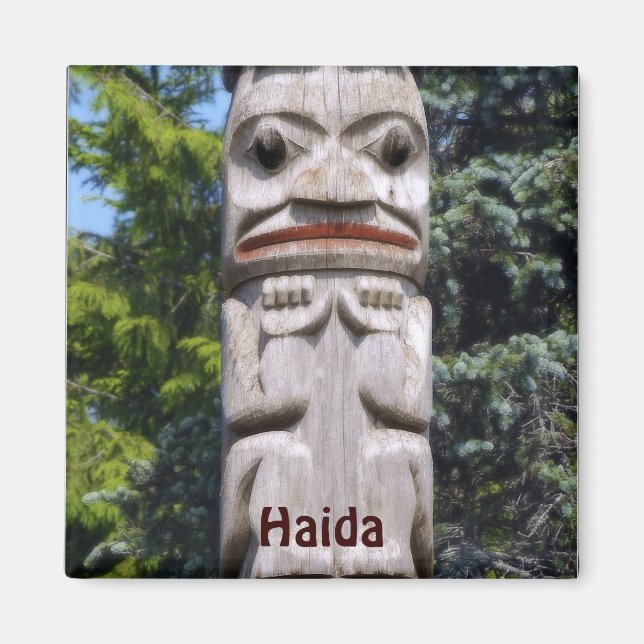 Imán Magnate de arte del tótem del polo nativo de Haida (Frente)